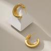 Vintage French Twisted 18k Gold Plated Brass Stud Earrings Fashion Jewelry For Women
