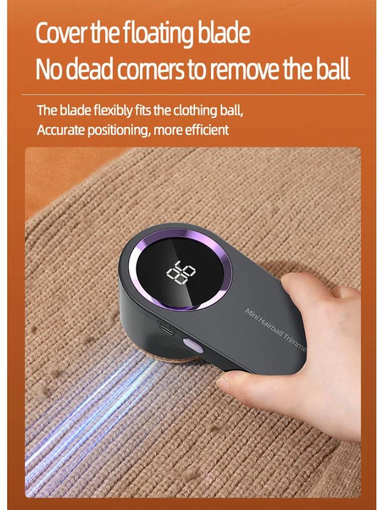Clothing Hair Dehairing Device LED Portable Digital Electric Particle Hair Dehairing Device USB Rechargeable Felting Removal Dev