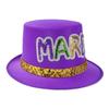 Stylish MardiGras Top Hat with Glittering Sequined Letter Party Tall Hat for Carnivals Event Gathering Dressingup Props
