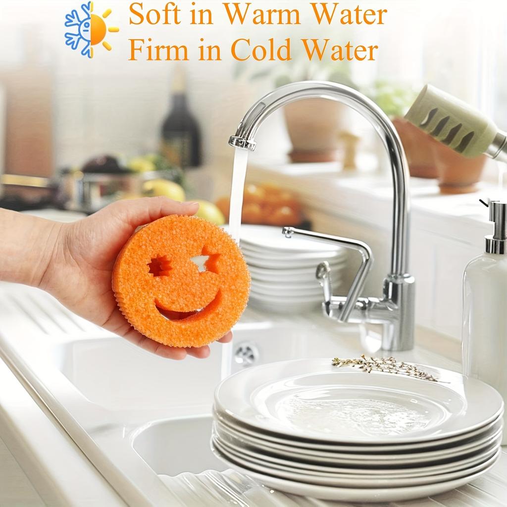 Polyurethane Multi-Purpose Scrub Sponges (3/6 Pack) - Scratch-Free Kitchen & Bathroom Cleaning Sponges - & Polymer Foam