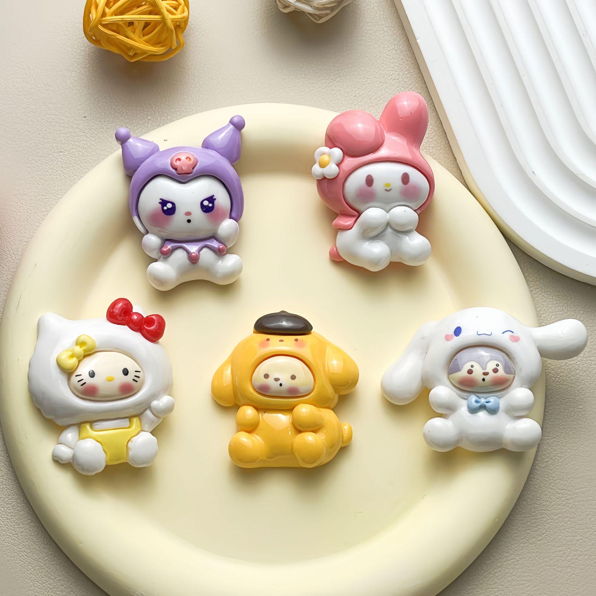 Large Sanrio Cartoon Resin Ornaments for DIY Accessories: Cream Glue, Hair Clips, Keychains