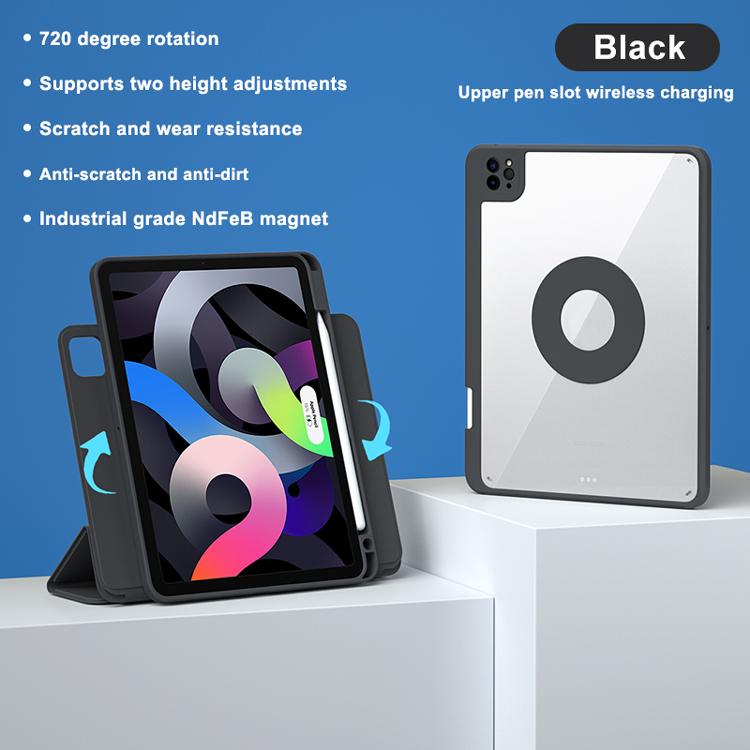 For iPad Mini 6 Case With Pencil Holder PU Leather Clear Hard Back Cover for iPad Mini 6 8.3 Inch 2021 Tablet Magnetic Cover