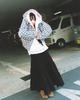 Loaegsyueol Fleece Loose Pocket Tierd Skirt_Black