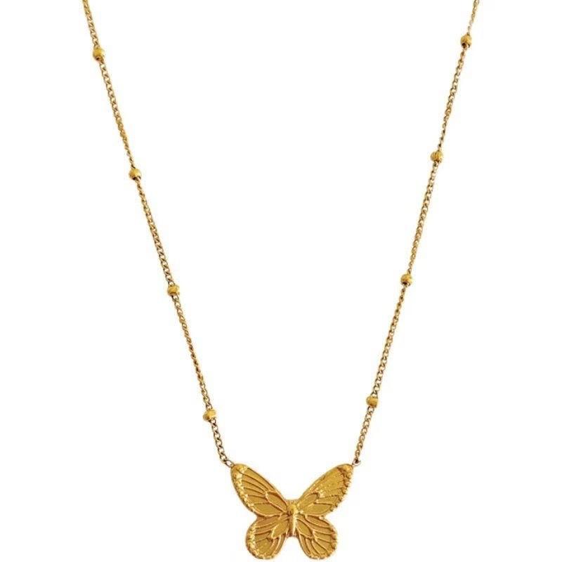 Collier papillon minimaliste français, design idyllique esthétique féminin, tempérament haut de gamme, bijoux simples de niche