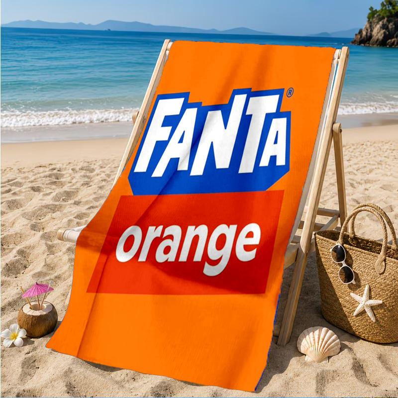 Fanta Orange Refreshment Beach Towel, Quick-drying, Easy to Care for, Suitable for Both Fitness and Beach Vacations,Sports Essential