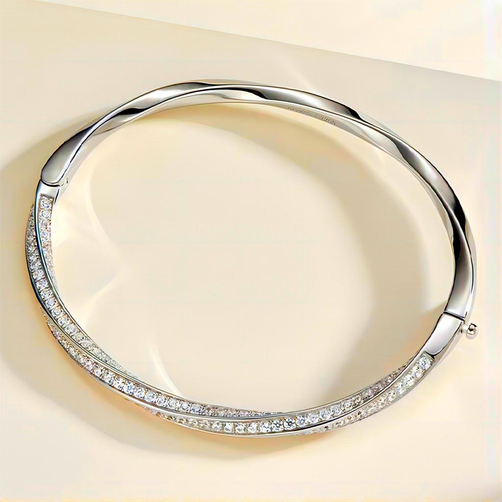 ZAKOL Luxury Spiral Zirconia Bangles For Women Girls Brides Japan Korea Metal Crystal Wristlet Zircon Wedding Festival Gifts