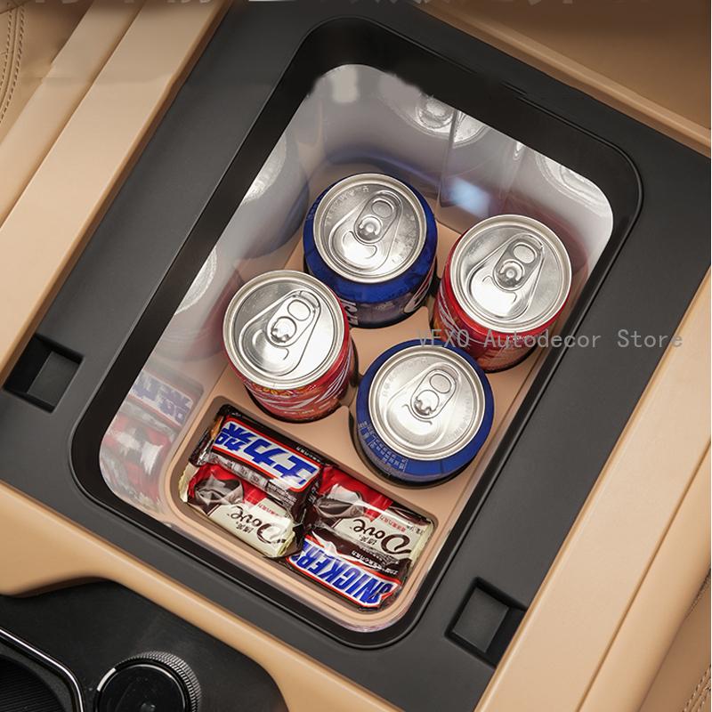 For BYD Leopard 8 Car Center Console Fridge Silicone Pad Mat Refrigerator Grid Anti-slip Water Holder Organizer Car Accessories