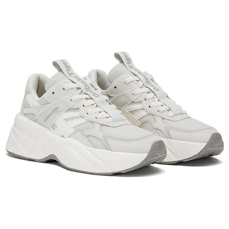 Onitsuka Tiger Fabric Leather Synthetic Leather Thick Sole Versatile Shock Absorbing Wear Resistant Low Top Casual Shoes 1183C184-020