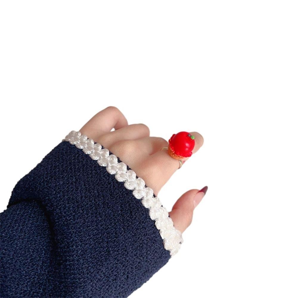 Cute Cream Chocolate Ring Cake Shape Fruit Cake Ring Fashion Strawberry Cake Ring  Girls