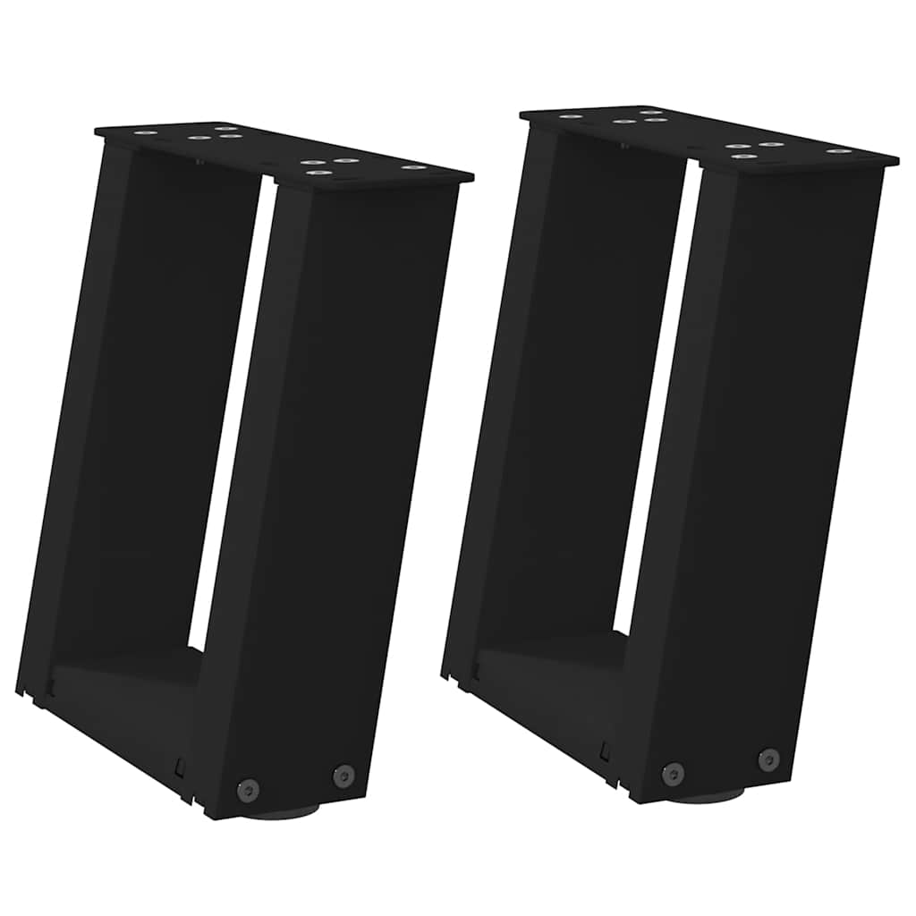 Vidaxl Coffee Table Legs, 2 Pcs, Black, 30X(30-31) Cm, Steel