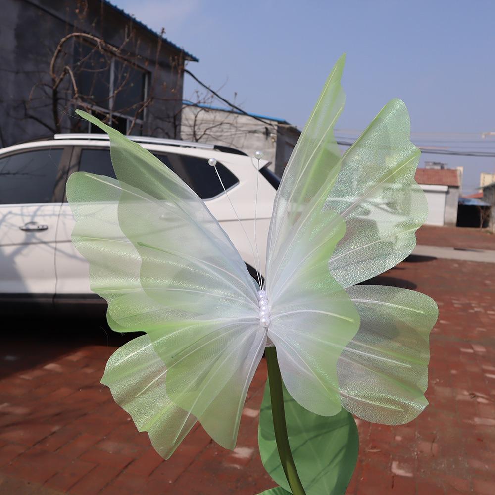 Giant Gauze Fake Butterfly 50/65cm 3D Silk Yarn Butterfly  Wedding Party Decoration