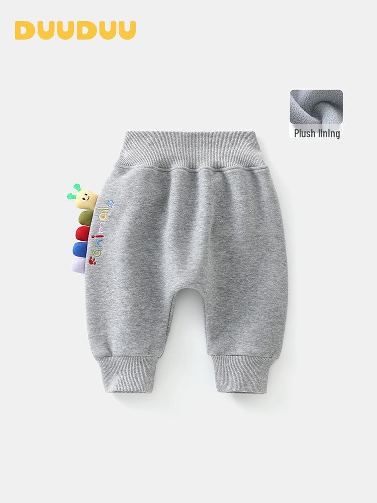 DUUDUU Thickened Fleece-Lined Pants for Newborns - A-Class Large Baby Sweatpants for Autumn/Winter 2025