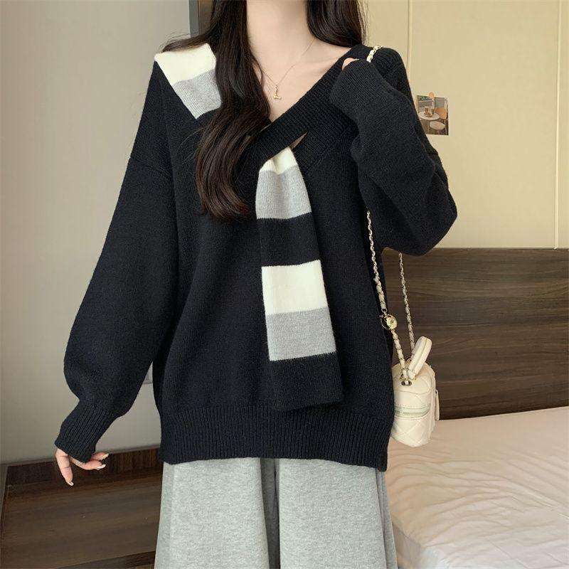 

Milk Knit Sweater: Cozy, Chic Collar for Female Students, Perfect for Autumn & Winter