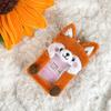 Plush Fox Sweet Id Card Holder Whimsical Animal Pendant For Easy Travel Storage And