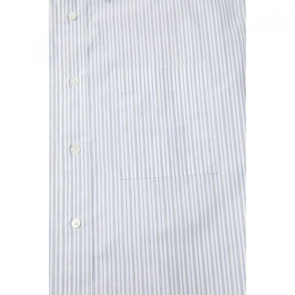 Customellow White Oversized Fit Stripe Shirt C9sam26203whx
