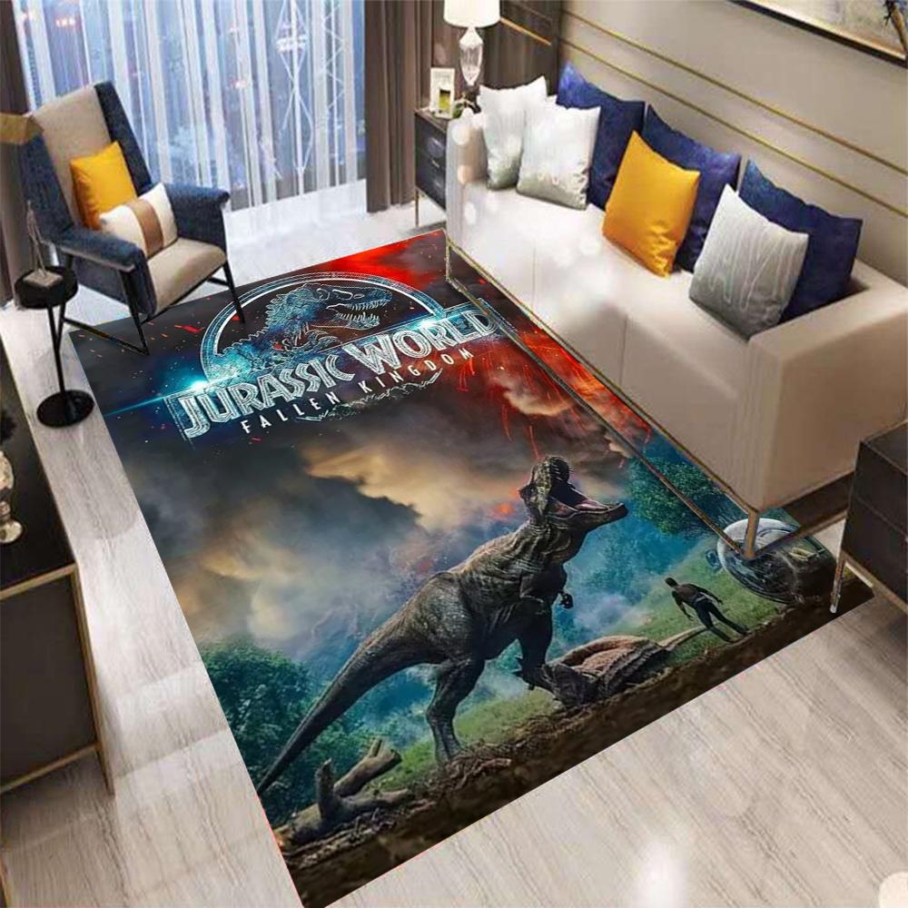  Jurassic Park Dinosaur World Print Rug Carpet for Bedroom Living Room Fun Cartoon Carpet Floor Mat