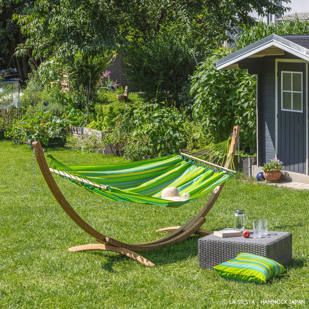 LA SIESTA Hammock with bar single size Alisio 1 Hamactex for outdoor use ALR14 [for person] (Lime ALR14-48)