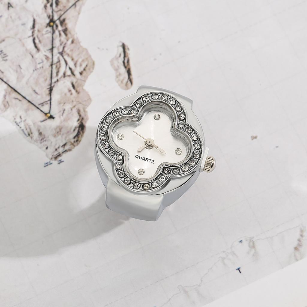 Montre Bague Mode Carré Forme Bague Montre Personnalité Créative Style Rétro Montre Électronique Bague