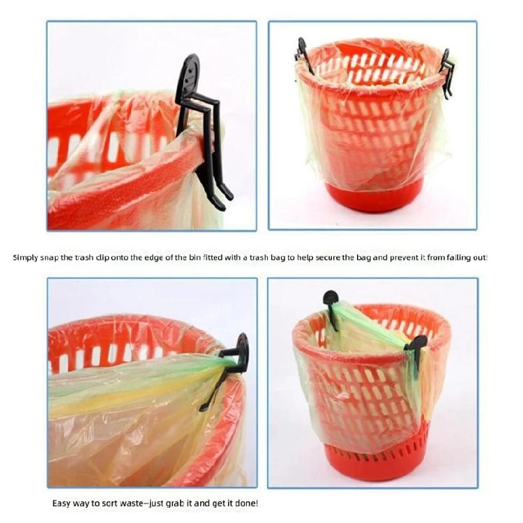 Packung mit 10 praktischen Mülleimerbeutelklammern, Müllbeutel-Clip-Set für Küche, Bad und Büroorganisation