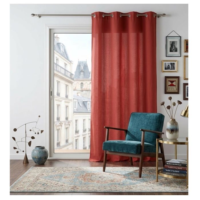 Rideau à œillets - EDEN - Collection Absolu - 140 x 280 cm - Grenade - Microfibre
