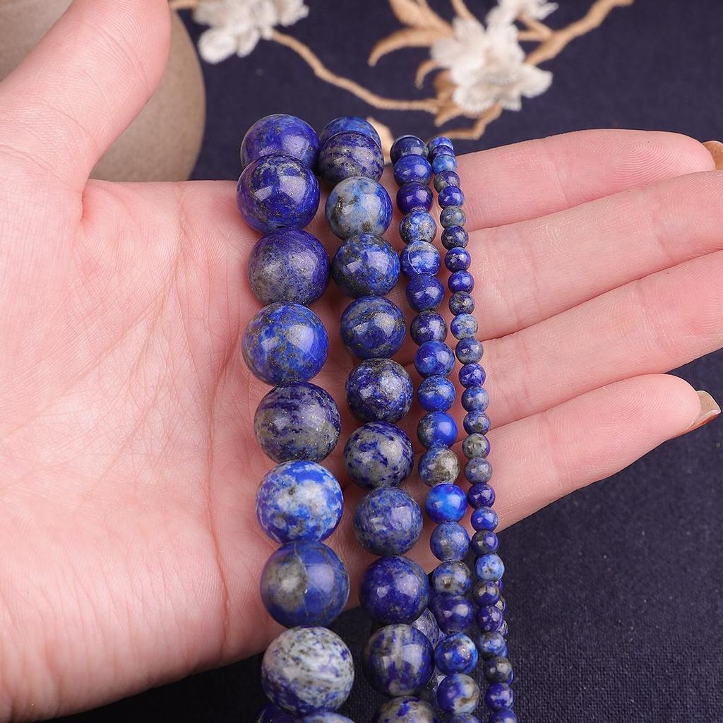 Lapis Lazuli Beads, 4-12mm Round Natural Stone, Pick Size for DIY Bracelet Necklace Making