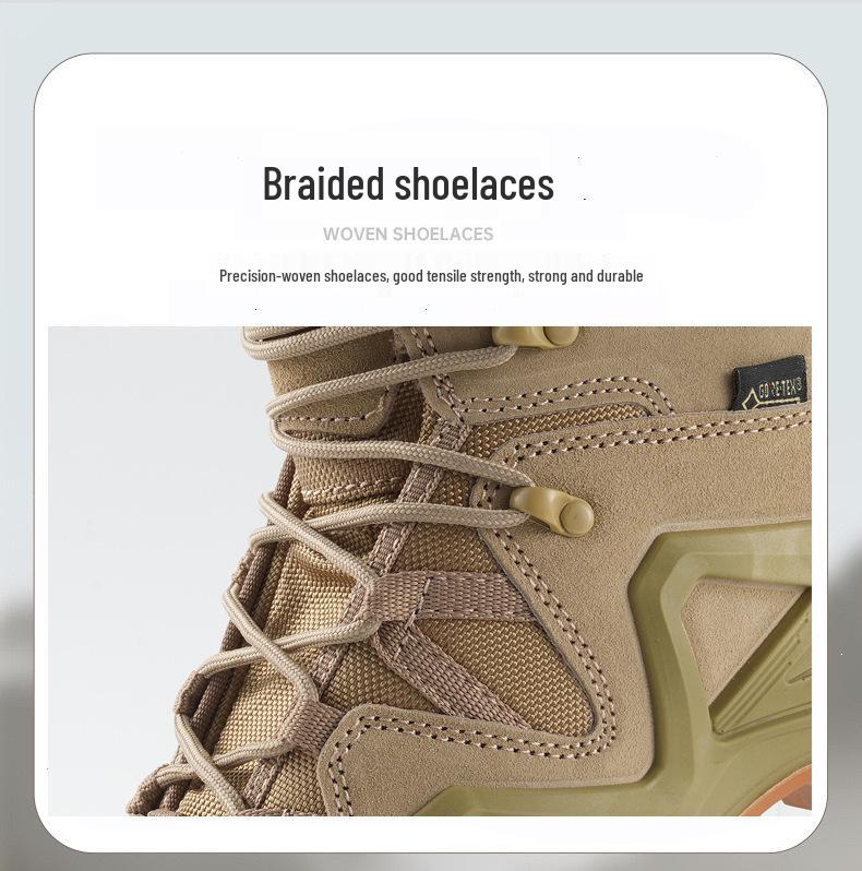 Men's Four-Season Hiking Combat Boots - Non-Slip, Water-Repellent Outdoor Shoes