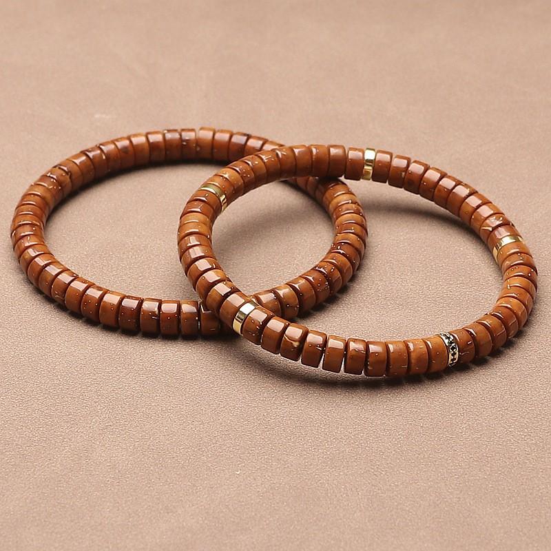 Natural Solid Golden Rat Bodhi Beads Bracelet Men Women Prayer Jewelry