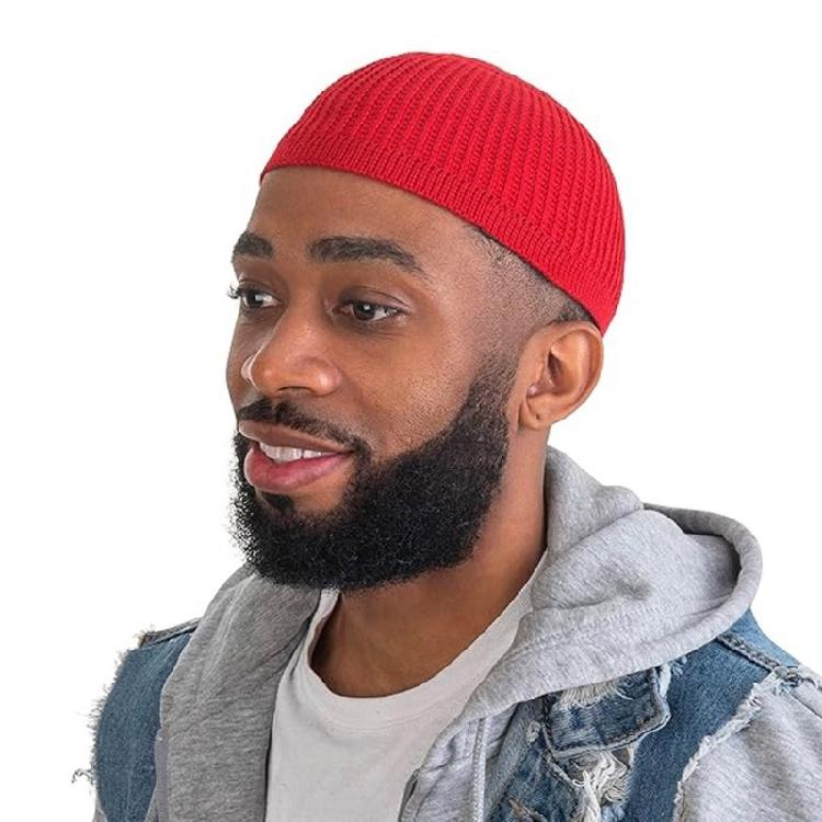 Classical Muslims Men's Prayer Hat Acrylic Kufi Caps with Detailed Classical for Religious Ceremonies
