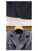 Women's French-Style Black Two-Piece Suit: Lapel Jacket & Skirt with Heavy Diamond Detailing