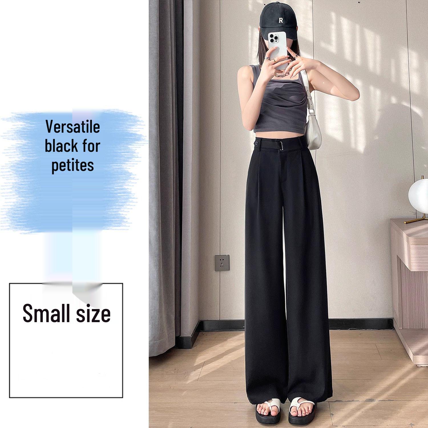

Women s High-Waist Wide-Leg Slimming Drape Suit Pants - Summer 2026 Petite Straight-Leg Style S, 80-95 lbs