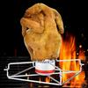 Stainless Steel Beer Can Chicken Holder with Handle for Outdoor BBQ Grill  Vertical Chicken Roasting  Smoker and Oven