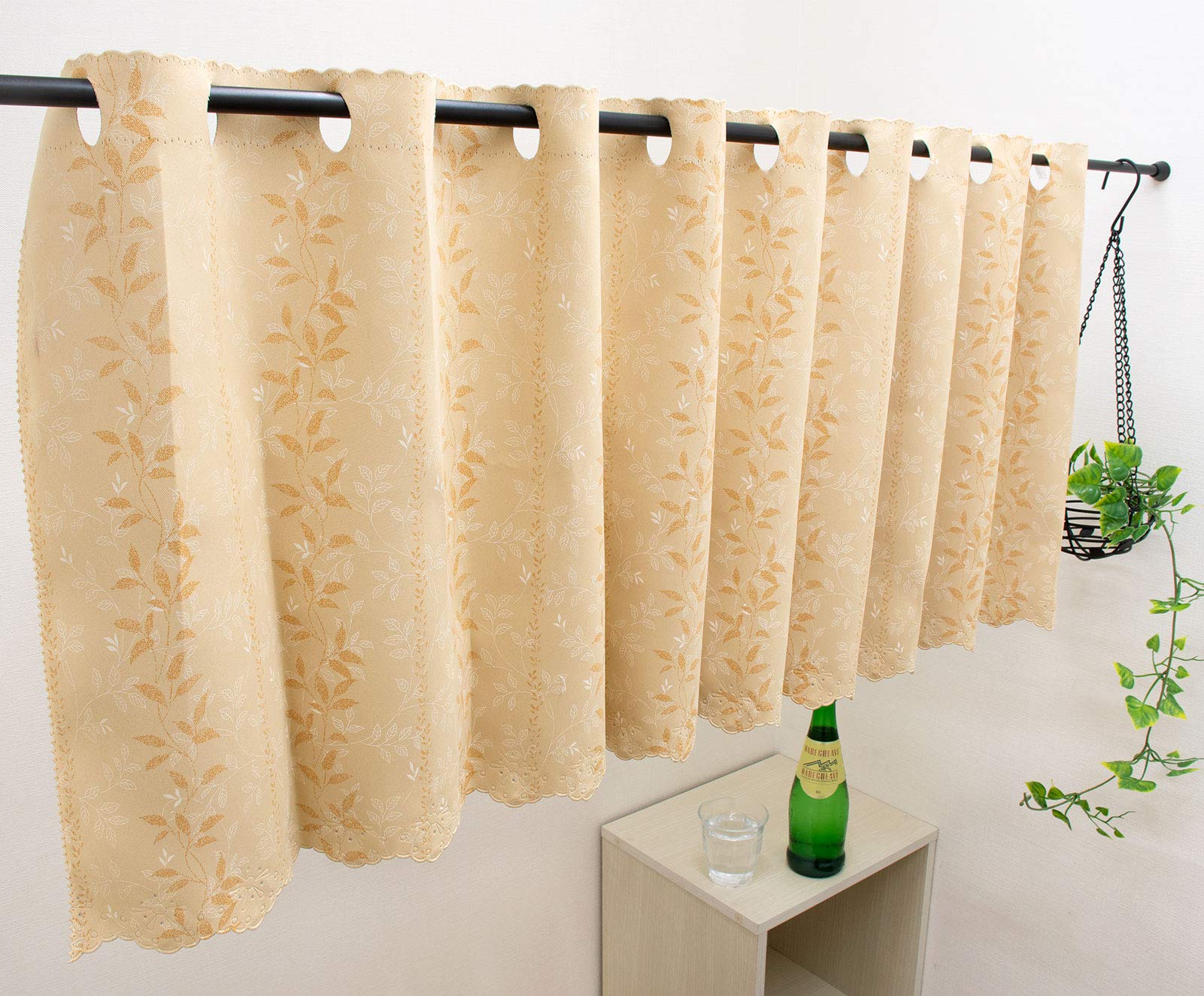 

Curtain Selection Cafe 75cm Long Wide x 75cm Long Level 1 Light Blocking UV Heat Made in Floral Small Window Curtain, [145cm / / Orange] Protection, оранжевый