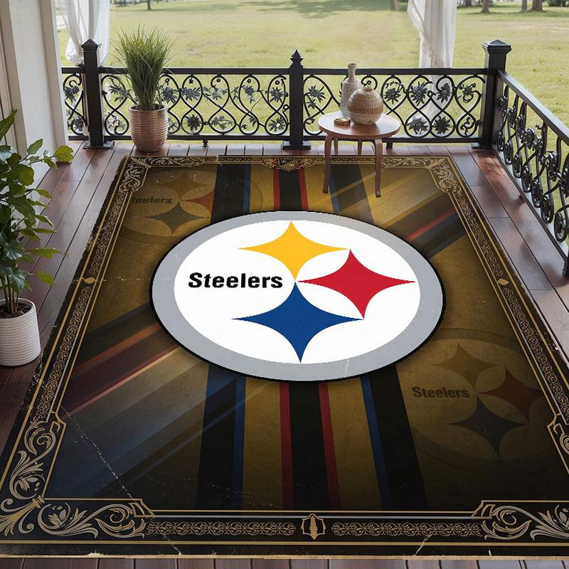 Soft Floor Carpet Pittsburgh Steelers Pattern Area Rug Decorative Mat For Home Room Decoration