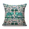 Tropical Plant Elephant Animal Pattern Home Decoration Cotton Linen Sofa Seat Cushion Cover