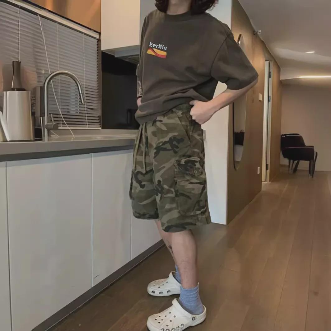 

Камуфляжні шорти унісекс у стилі карго – літній вуличний одяг, вільний крій, універсальний, прямого крою 2XL