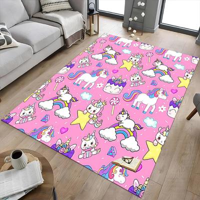 1PC Unicorns Clouds Extra Large Non-Slip Floor Carpet, Office, Family, Bedroom, Studio - Large Area RugJ0339