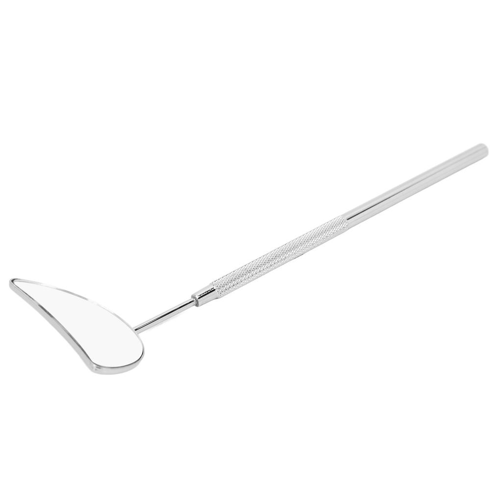 Eyelash Extension Mirror Detachable Handle Moon Shaped Stainless Steel Eyelash Makeup Mirror Silver