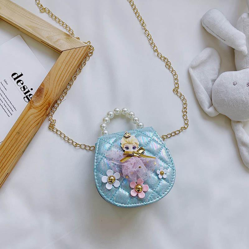 Adorable Mini Pu Leather Princess Handbag For Kids With Stylish Pearl Accents