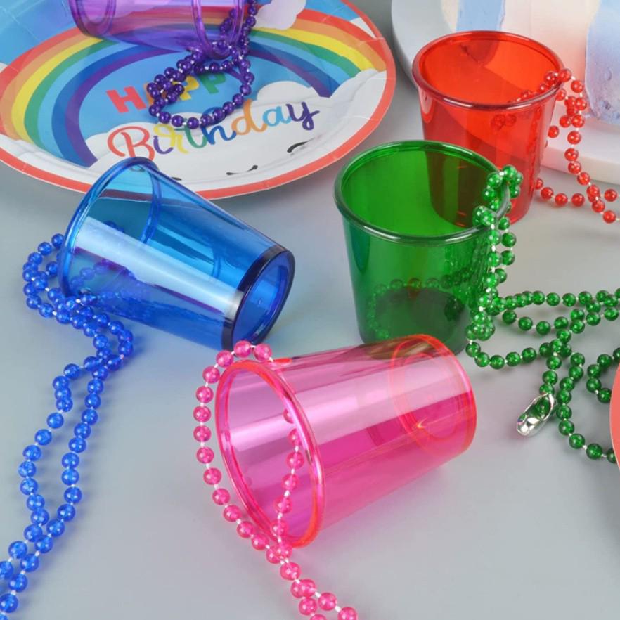 Transparent Bead Chain Macaron Cup for Bridal, Holiday, Halloween, Christmas, Wedding Parties
