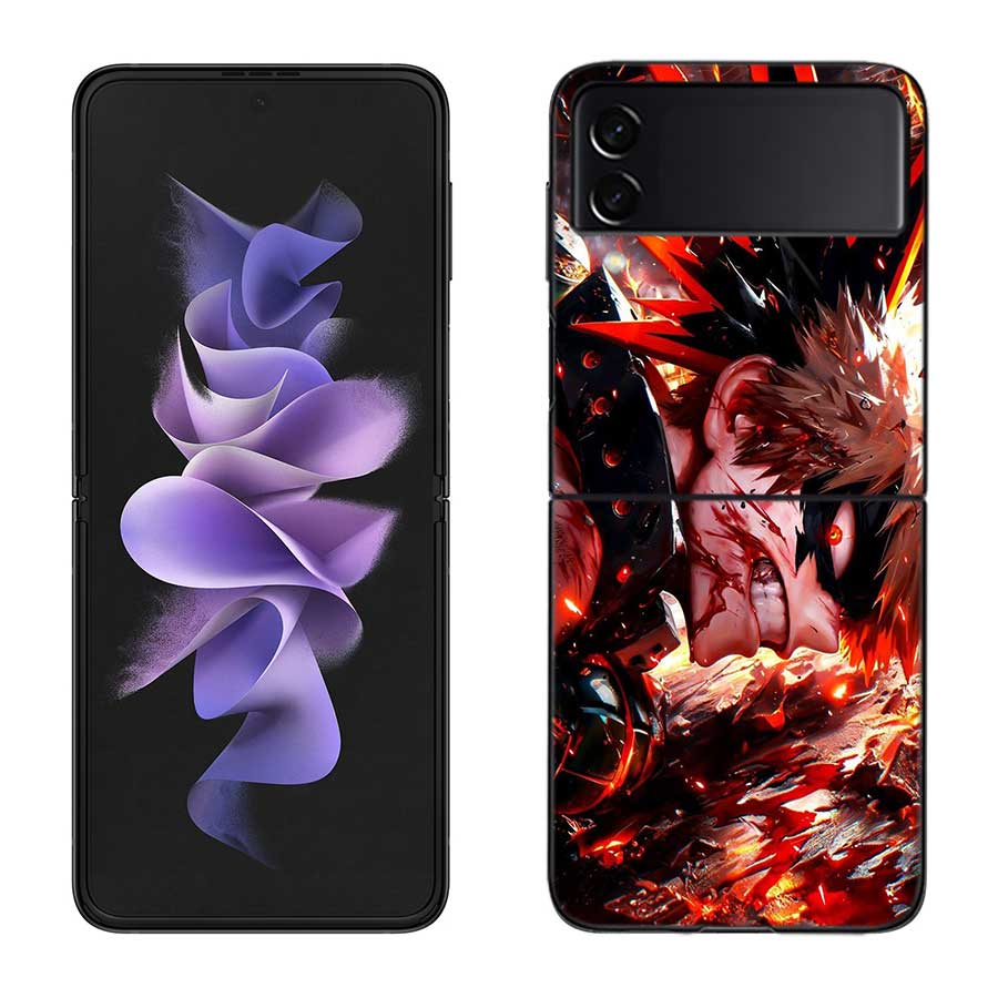My Hero Bakugou Katsuki Phone Case For Samsung Z Flip 7 6 5G Galaxy Z Flip 5 4 3 Black Hard Cell Cover Luxury PC Shell Coque
