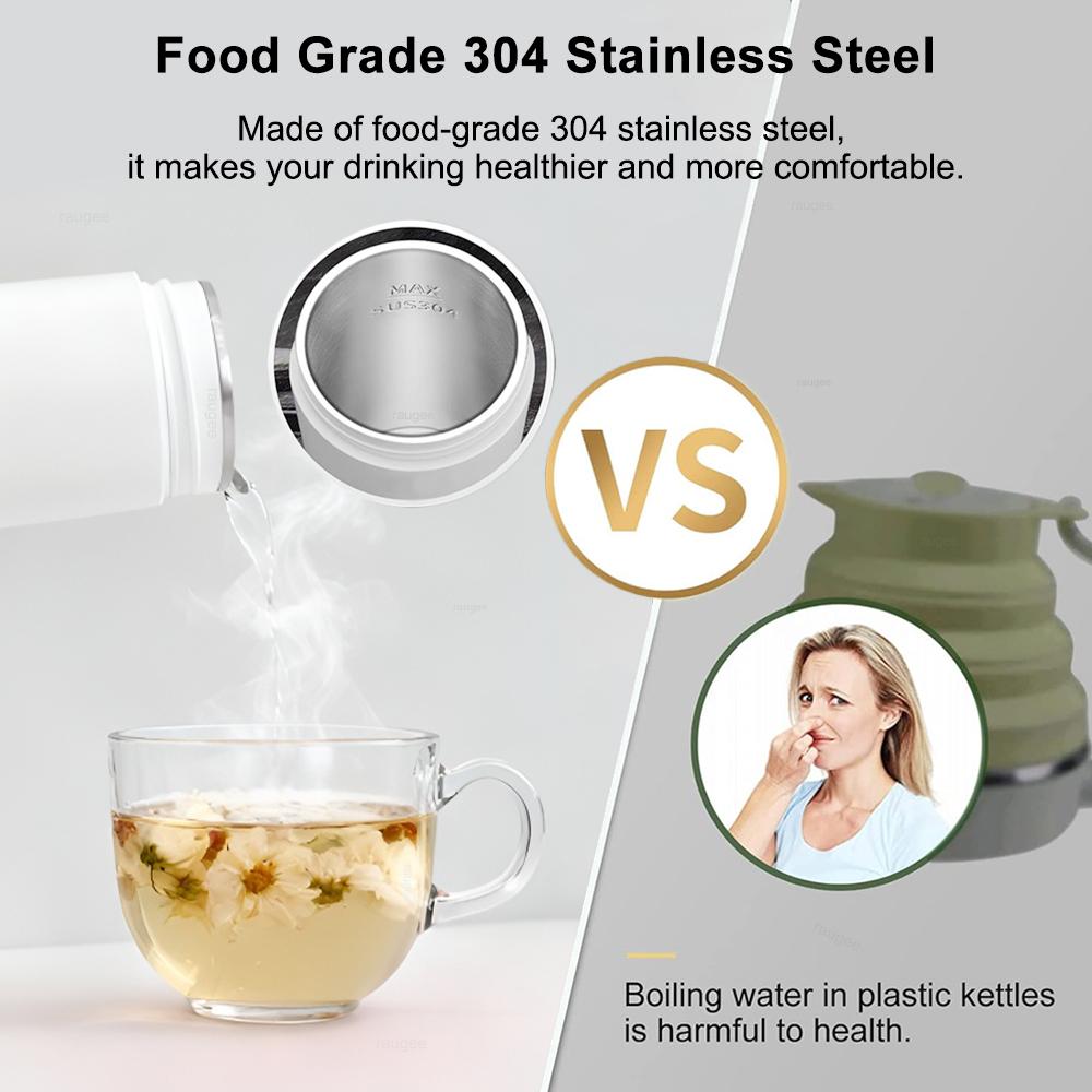 Portable Electric Kettle Mini Portable Electric Water Kettle 400ml Electric Coffee Pot Teapot for Travel Home Hot Water Boiler