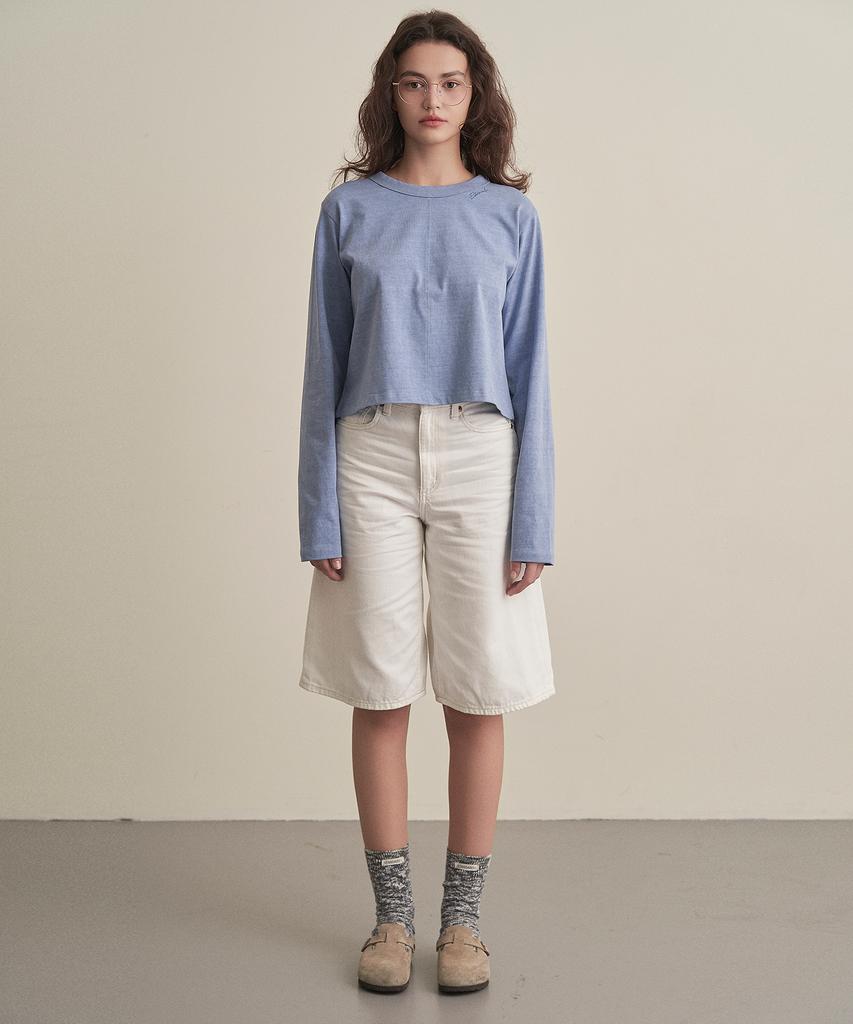 Iteoneolmomeonteu Eternal Pigment Crop Top _ Sky Blue