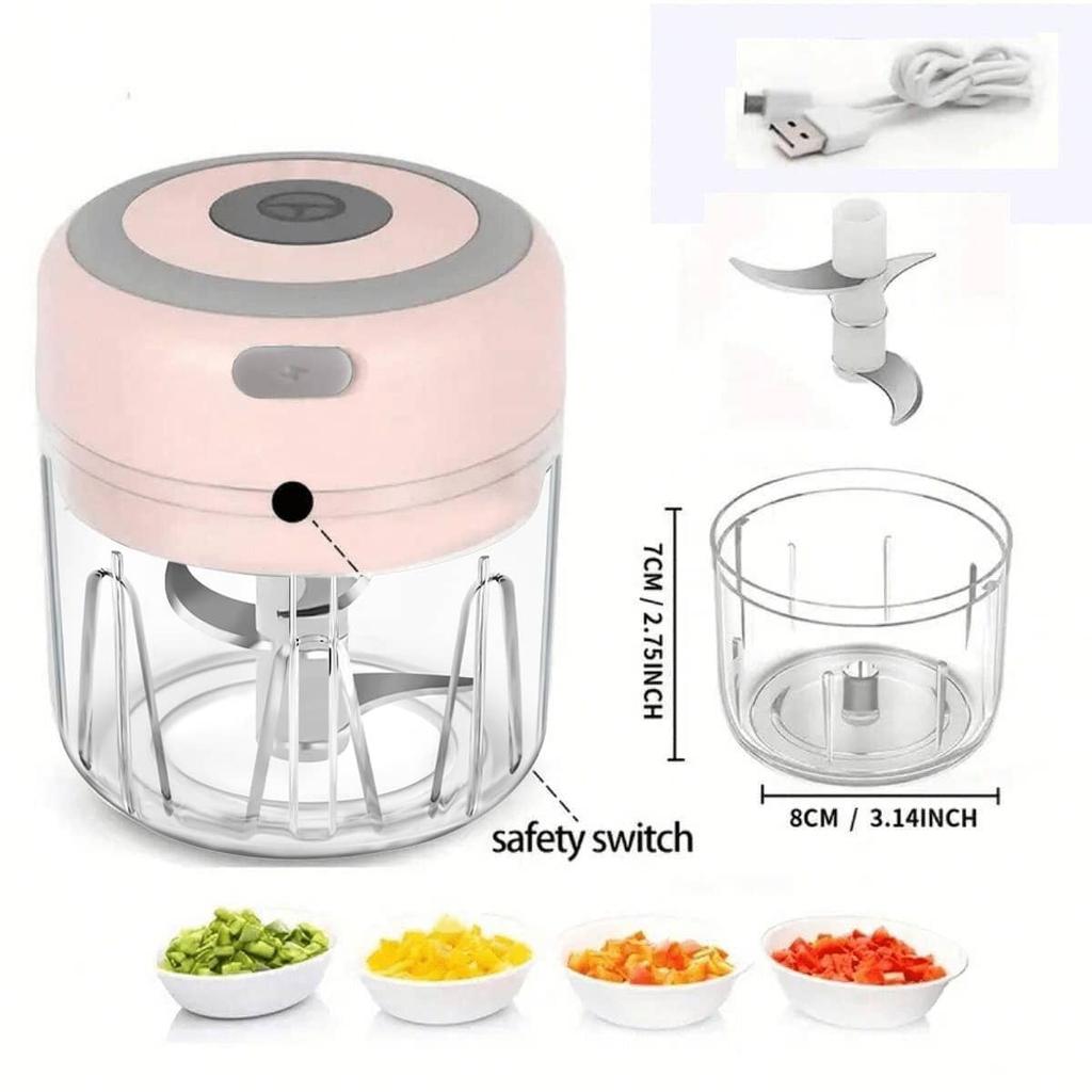 250 ml USB Elektrisk Mini Vitlökshackare, Kraftfull Köttkvarn Och Grönsakskross Hållbara Och Robusta Köksredskap För Att Krossa Vitlök, Ingefära Och Mer