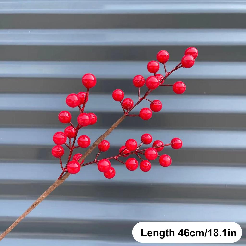 Artificial New Year Red Fruits Branch Christmas Decorations Fake  berries Plastic Plants Home Harvest Festival Christmas Decor
