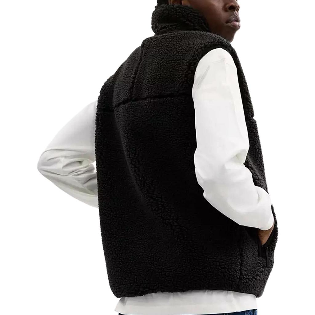 Coach Zipper High Neck Sleeveless Vest Men Vests Black CW690-BLK