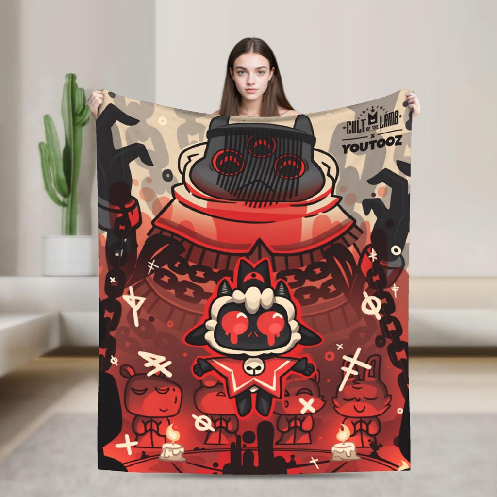 Cult of the Lamb Warm Soft Blankets Picnic Plush Throw Blanket Fashion Home Decor Flannel Bedspread Sofa Bed Cover