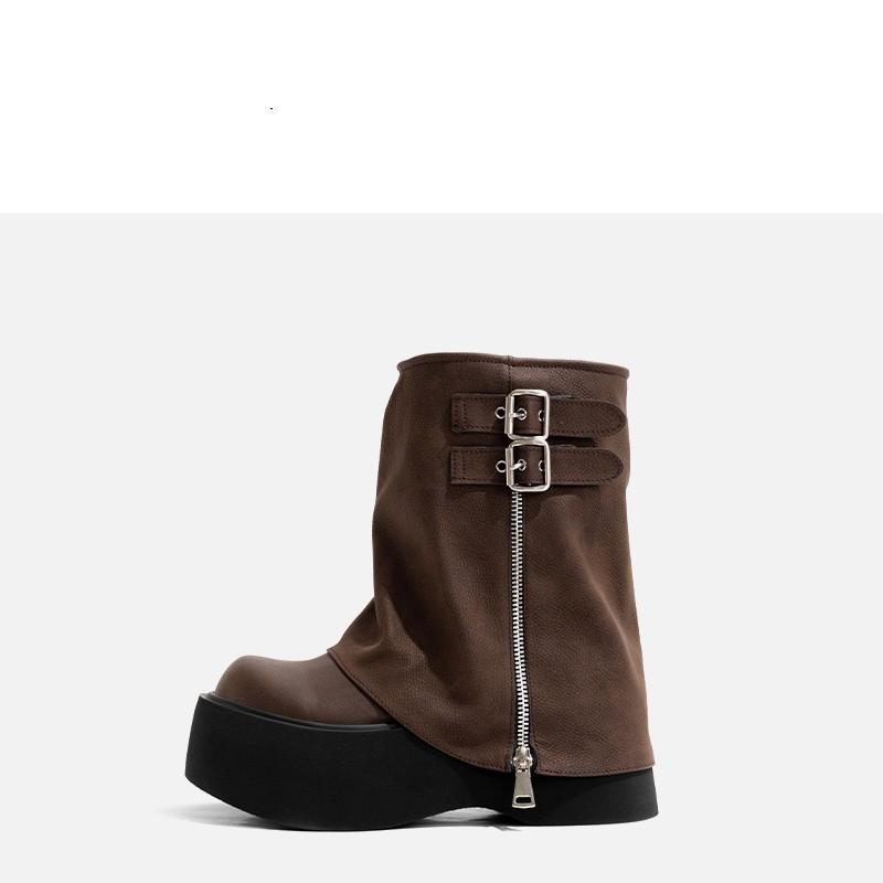 

Suding Home, Short Boots Women s Thick Sole Increase 2025 New Autumn and Winter Brown Small Pants Muffin Sole Martin Boots 39