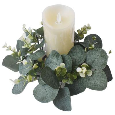 Artificial Eucalyptus Candle Wreaths Lightweight Candle Ring For Farmhouse Wedding Table Party Home Decor