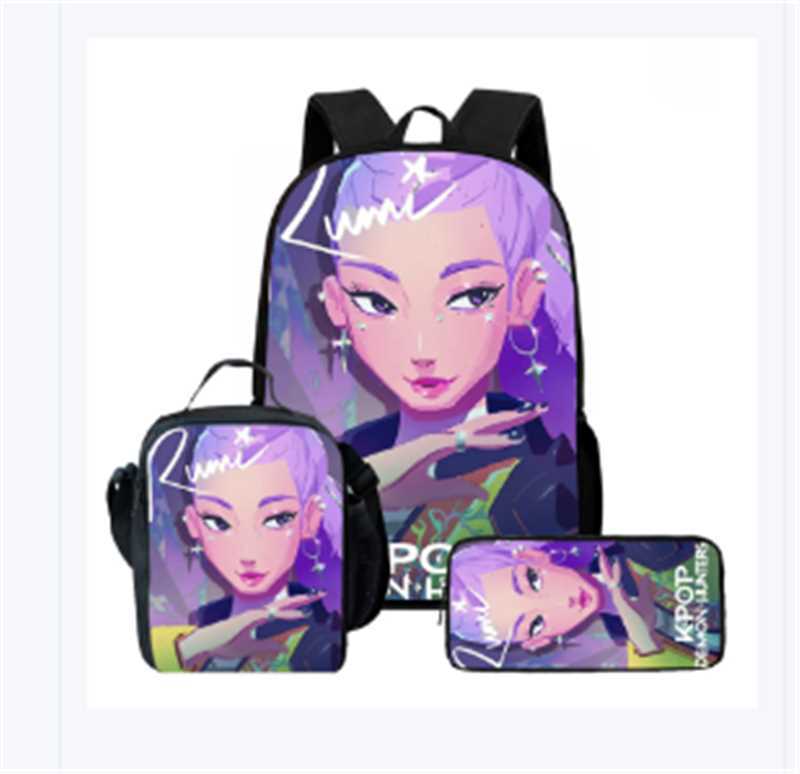 Student Schoolbag Cartoon Backpack Set 3D Digital Printing Backpack