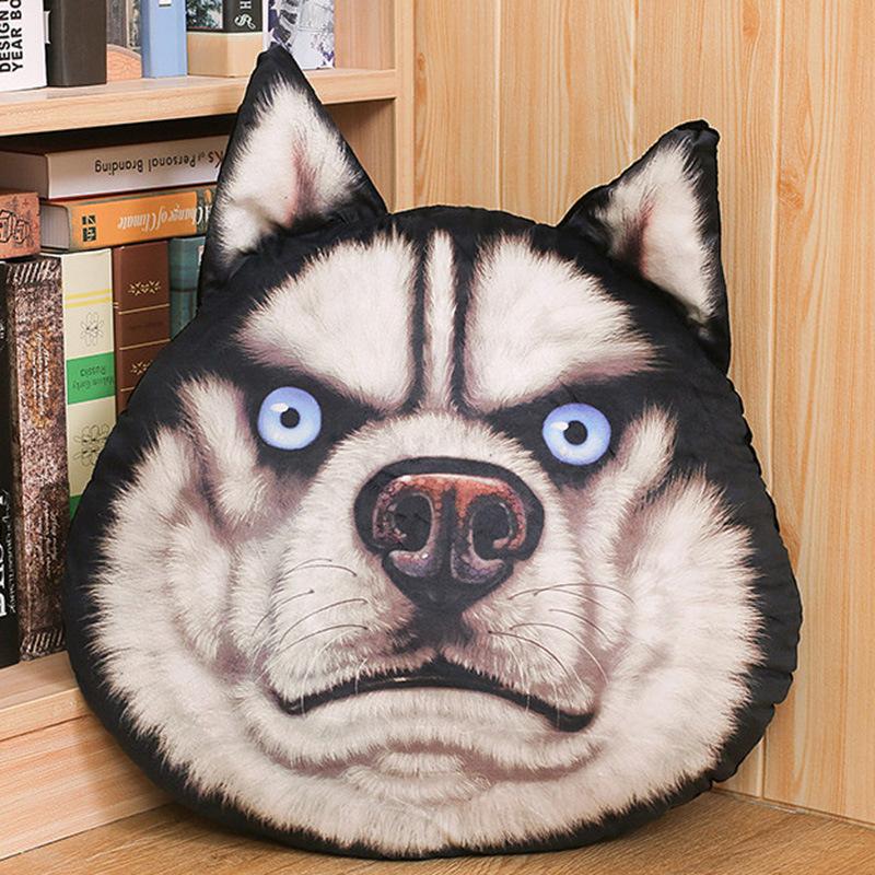 3D Creative Husky Plush Toy Pillow Doll Funny God and Annoyed Dog Head Valentine's Day Girl Birthday Gift